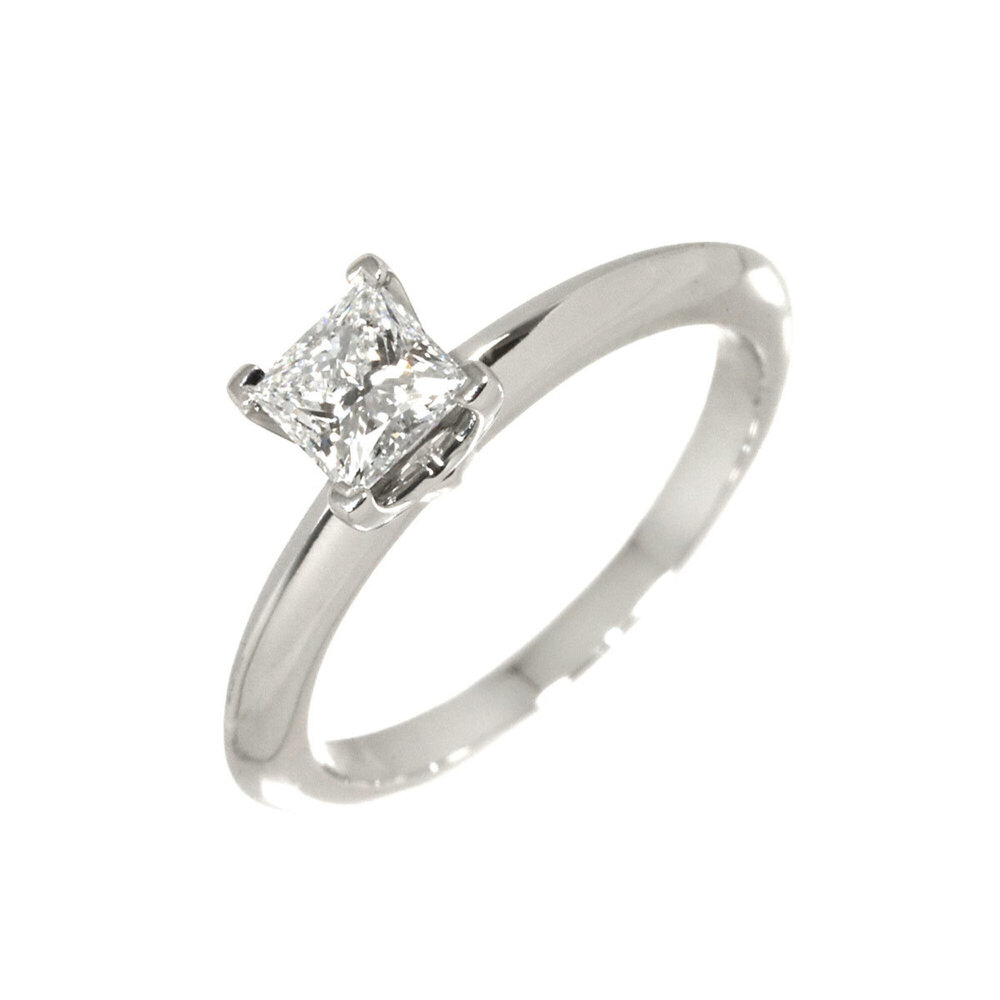 Tiffany & Co. Princess Cut Diamond 0.39ct E VS2 EX Ring Platinum